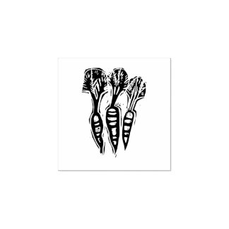 Carimbo De Borracha Carrots Vegetarian Menu Choice Rustic Linocut