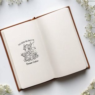 Carimbo De Borracha Cartão de Leitura do Dragão Bebês Floral Personali