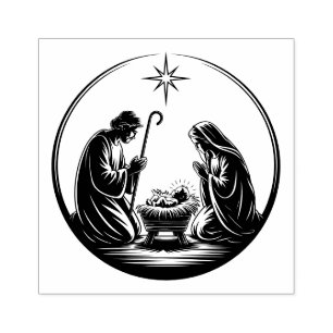 Carimbo De Borracha Cartão de Natal do Menino Jesus da Natividade