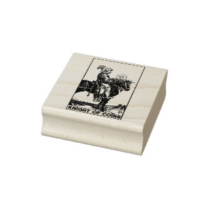 Carimbo De Borracha Cartão Tarot: Cavaleiro das Moedas Pentágonos Pers