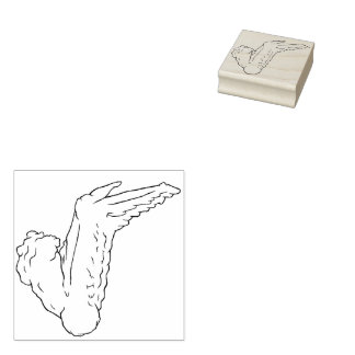 Carimbo De Borracha Cartaz de Arte de Madeira em Galinha