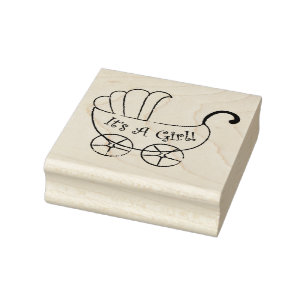 Carimbo De Borracha Cartazes de madeira/é uma garota com Carruagem