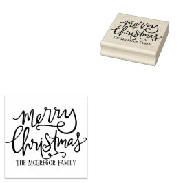 Carimbo De Borracha Cartões e Papéis de carta da Família Feliz Natal