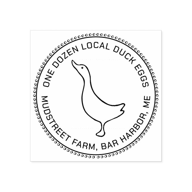 Carimbo De Borracha Cartonagem de ovo de Pato Bonito (Impressão)