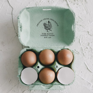 Carimbo De Borracha Cartonagem de ovos para Fazenda da família Vintage