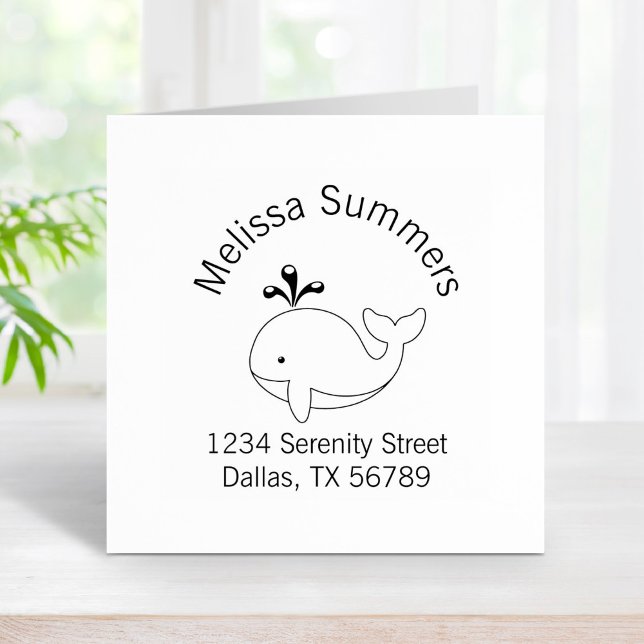 Carimbo De Borracha Cartoon Whale Address (Criador carregado)