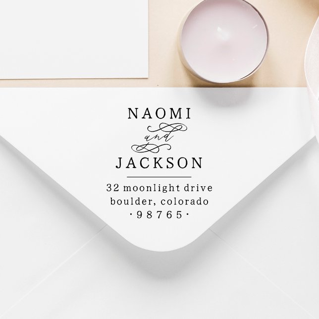 Carimbo De Borracha Casal Romântico de Escrita Manual Endereço de Devo (Rubber Stamp Mock-up)