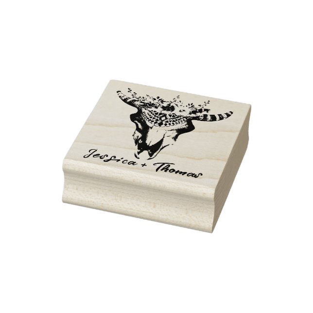 Carimbo De Borracha Casamento Boho Personalizado (Carimbo)