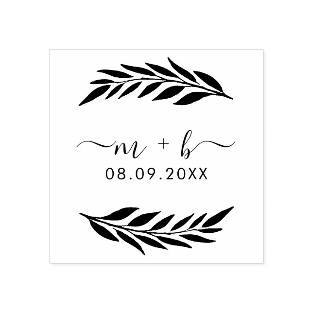 Carimbo De Borracha Casamento Botânico (Impressão)