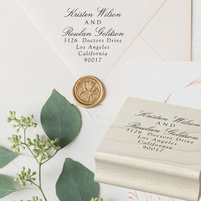 Carimbo De Borracha Casamento clássico preto e branco tradicional (Criador carregado)