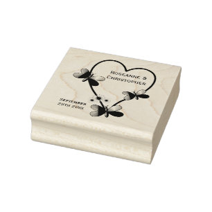 Carimbo De Borracha Casamento com Design de borboleta