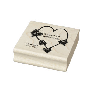 Carimbo De Borracha Casamento com Design de borboleta