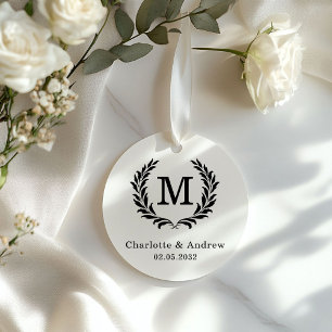 Carimbo De Borracha Casamento de Monograma de Crest Elegante Personali