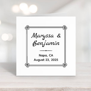 Carimbo De Borracha Casamento de Quadros do Coração Corno Formatado