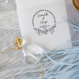 Carimbo De Borracha Casamento Elegante Salvar a Data