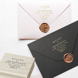 Carimbo De Borracha Casamento Floral de Terra Elegante Dourada Glitz