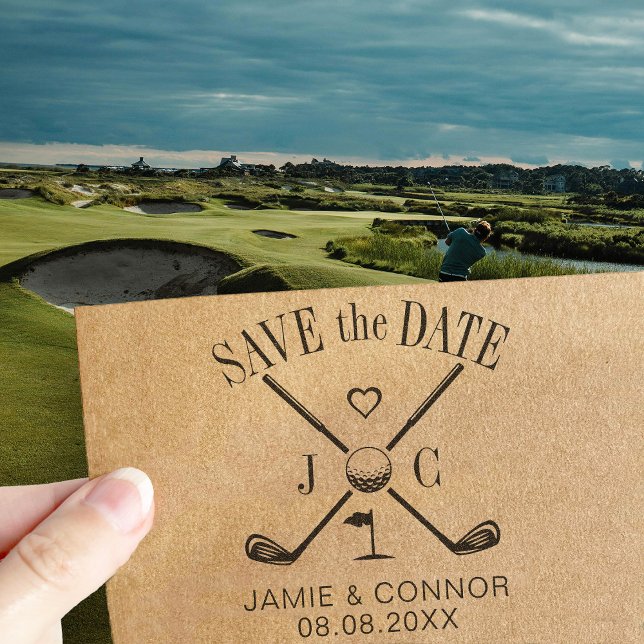 Carimbo De Borracha Casamento Golf Let's Par-Tee Salve a Data (Criador carregado)