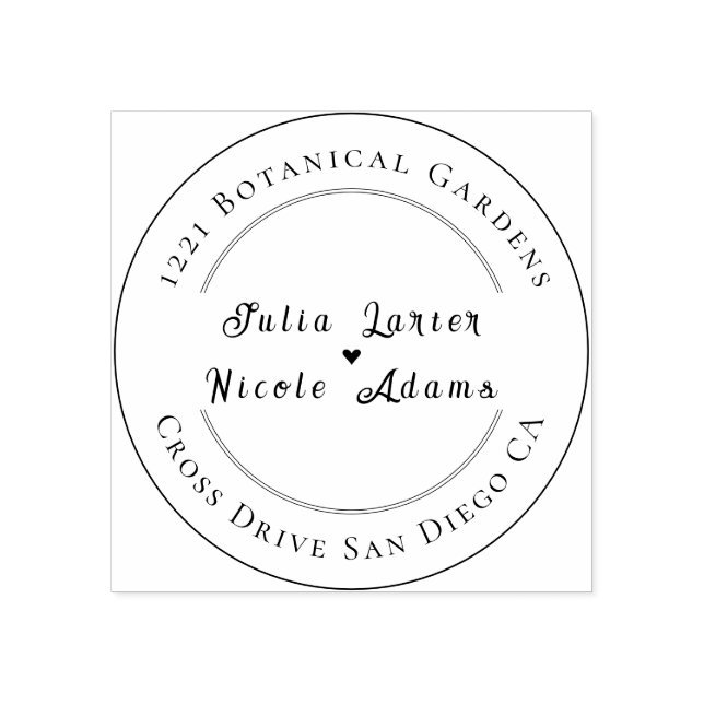 Carimbo De Borracha Casamento Romântico Elegante Floral Wreath Moderno (Impressão)