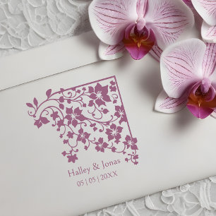 Carimbo De Borracha Casamento Romântico entre flores selvagens russas