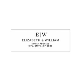 Carimbo De Borracha Casamento Simples por Monograma Elegante