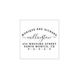 Carimbo De Borracha Casamento Simples | Script Family Name Return Addr