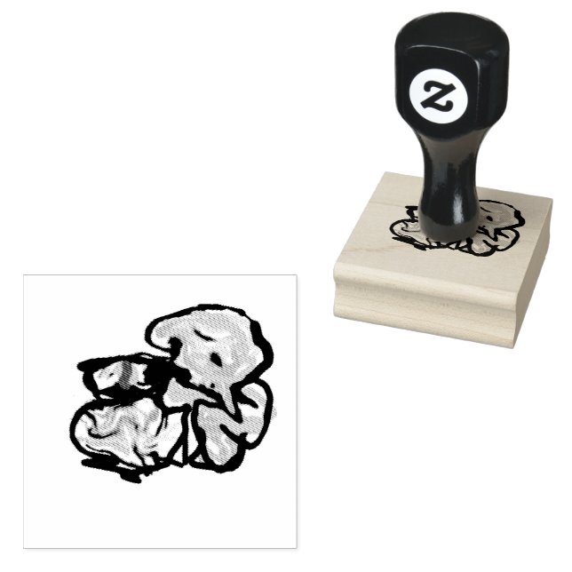 Carimbo De Borracha Cat and flowers  fun (Carimbado)