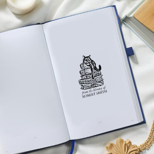 Carimbo De Borracha Cat. Biblioteca de Vintagens Personalizada