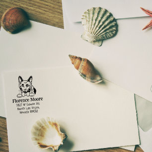 Carimbo De Borracha Cat Russo Blue Return Address