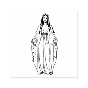 Carimbo De Borracha Católico abençoado religioso da Virgem Maria