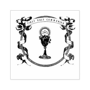 Carimbo De Borracha Católico Primeira Comunhão Eucarista Vintage