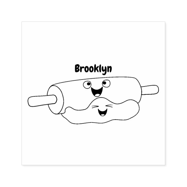 Carimbo De Borracha Cavilha rolante e cartoon para pastelaria (Impressão)