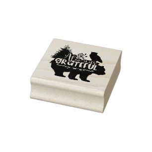 Carimbo De Borracha Cena sempre Grateful Woodland