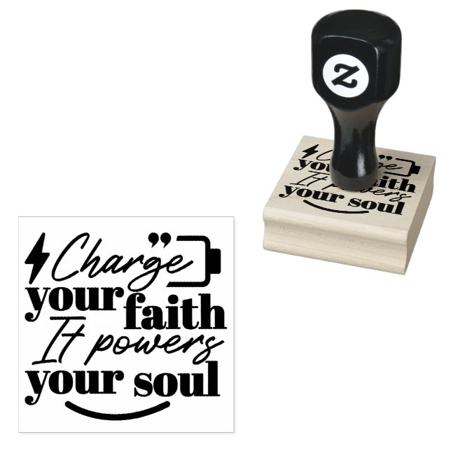 Carimbo De Borracha Charge Your Faith – Christian Inspirational Quote  (Carimbado)