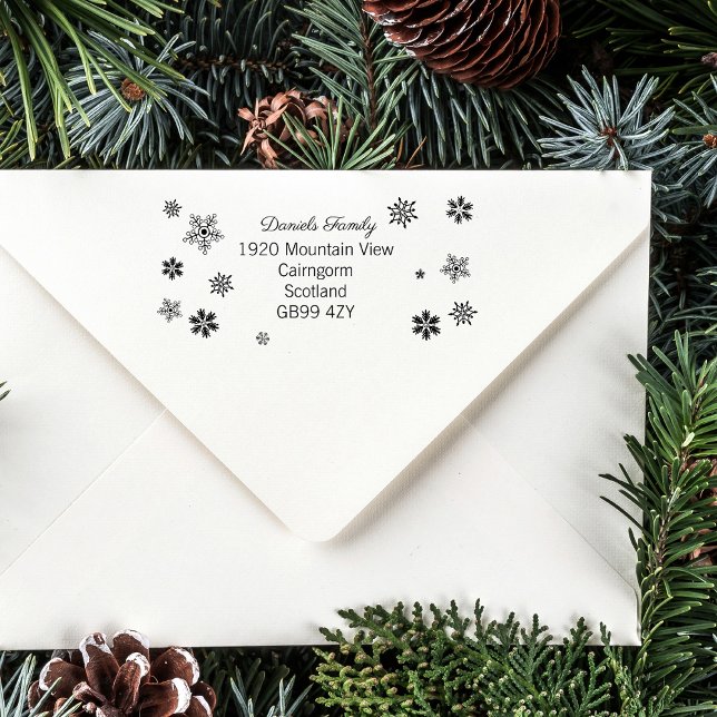Carimbo De Borracha Charming Christmas Snowflake Address (Criador carregado)