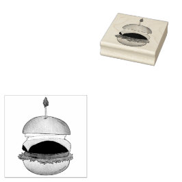 Carimbo De Borracha Cheeseburger Hamburger Cheese Burger Bun