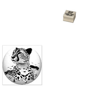 Carimbo De Borracha Cheetah African Feline Wild Animal