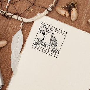 Carimbo De Borracha Cheetah Bookplate Personalizado
