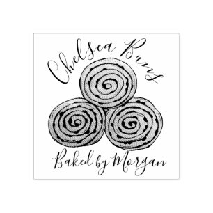 Carimbo De Borracha Chelsea Buns Corrente Roll Bakery Feita Em Homemad