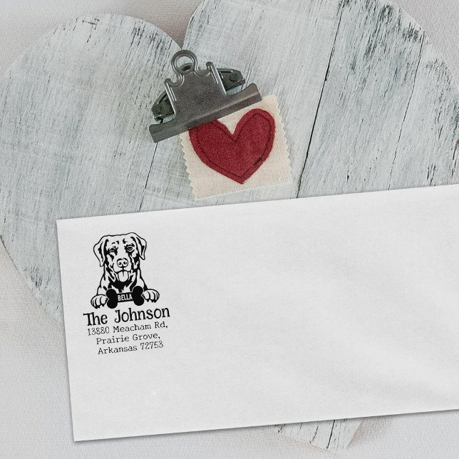 Carimbo De Borracha Chesapeake Bay Retriever Dog, Endereço De Retorno, (Criador carregado)