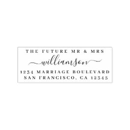 Carimbo De Borracha Chic Script Future Sr. Dr. Wedding Return Endereço