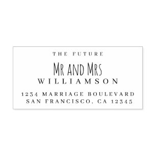 Carimbo De Borracha Chic Script Future Sr. Dr. Wedding Return Endereço