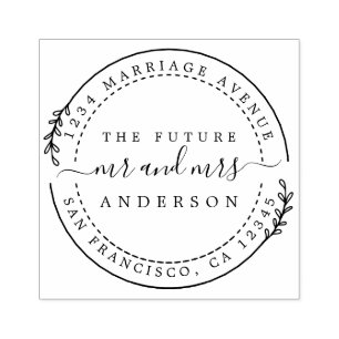 Carimbo De Borracha Chic Script Future Sr. Redondo Endereço da Sra. Re