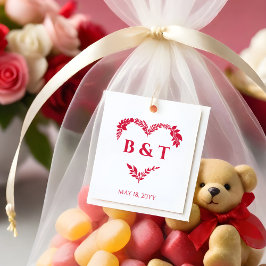 Carimbo De Borracha Chic Wildflowers & Branches Heart Shape Initials