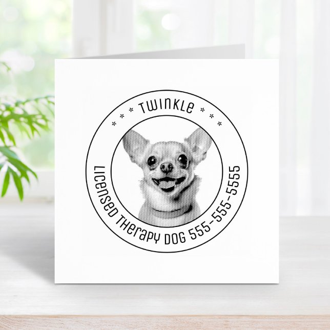Carimbo De Borracha Chihuahua Dog Pet Photo Round (Criador carregado)