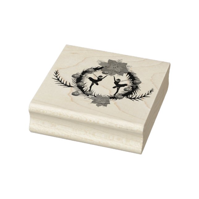 Carimbo De Borracha Christmas Wreath Ballerina Girls (Carimbo)