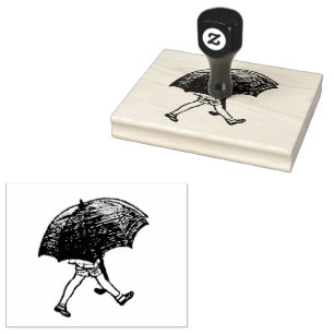 Carimbo De Borracha Christopher Robin debaixo de um Guarda-Chuva