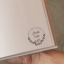 Carimbo De Borracha Círculo de Livro da Biblioteca de
