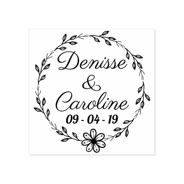 Carimbo De Borracha Círculo Russo Deixa Flor, Poupe A Data (Impressão)