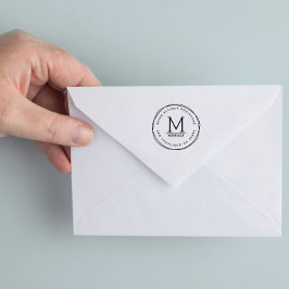 Carimbo De Borracha Círculos desenhados à mão | Endereço de devolução 