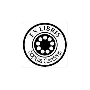 Carimbo De Borracha Círculos redondos de Ex Libris